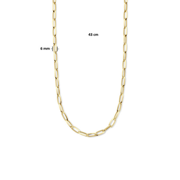 collier paperclip spitse buis 6,0 mm 43 cm 14K geelgoud - Afbeelding 4