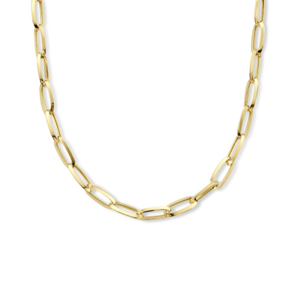 collier paperclip spitse buis 6,0 mm 43 cm 14K geelgoud