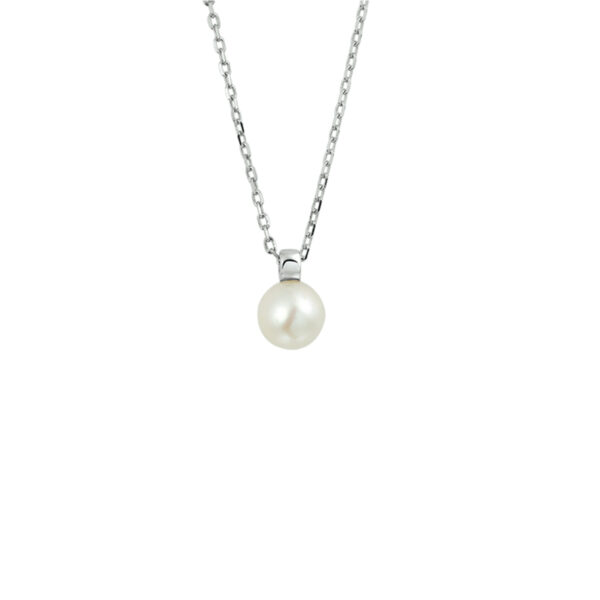 collier parel 1,1 mm 41 + 4 cm zilver gerhodineerd