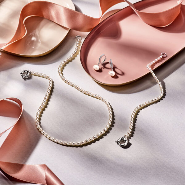 collier parel 3,8 mm 41 cm met groot springslot zilver gerhodineerd - Afbeelding 3