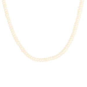 collier parel 4,0 mm 41 + 4 cm zilver gerhodineerd