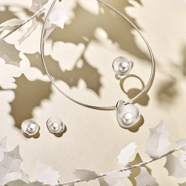 collier parel poli/mat  42 + 3 cm zilver gerhodineerd - Afbeelding 3