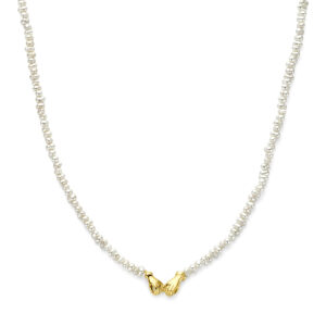 collier parels 40 + 5 cm 3 micron zilver verguld (geel)