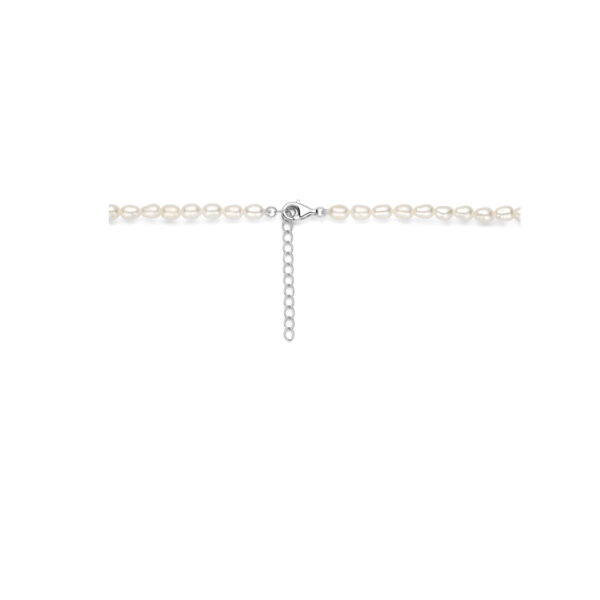 collier parels 41 + 4 cm zilver gerhodineerd - Afbeelding 3