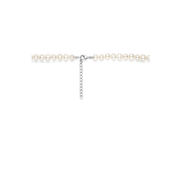 collier parels 41 + 4 cm zilver gerhodineerd - Afbeelding 3