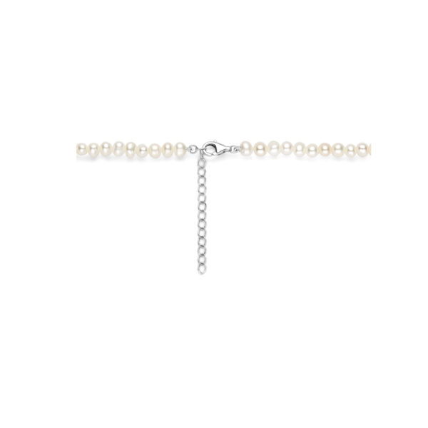 collier parels 41 + 4 cm zilver gerhodineerd - Afbeelding 3