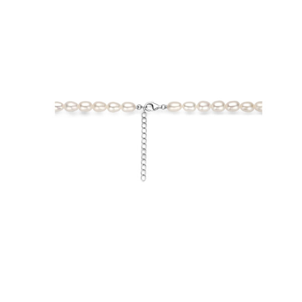 collier parels 41 + 4 cm zilver gerhodineerd - Afbeelding 3