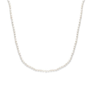 collier parels 41 + 4 cm zilver gerhodineerd