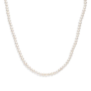 collier parels 41 + 4 cm zilver gerhodineerd