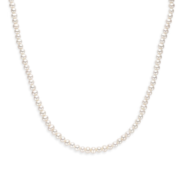 collier parels 41 + 4 cm zilver gerhodineerd