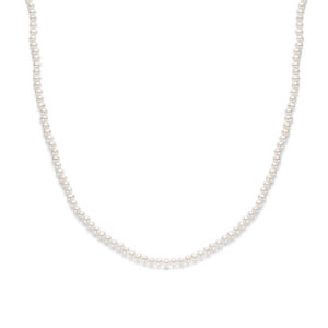 collier parels 41 + 4 cm zilver gerhodineerd
