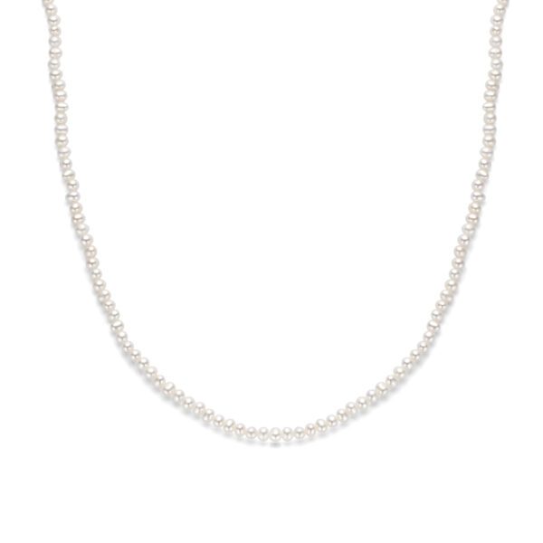collier parels 41 + 4 cm zilver gerhodineerd