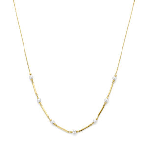collier parels 42 + 3 cm 14K geelgoud