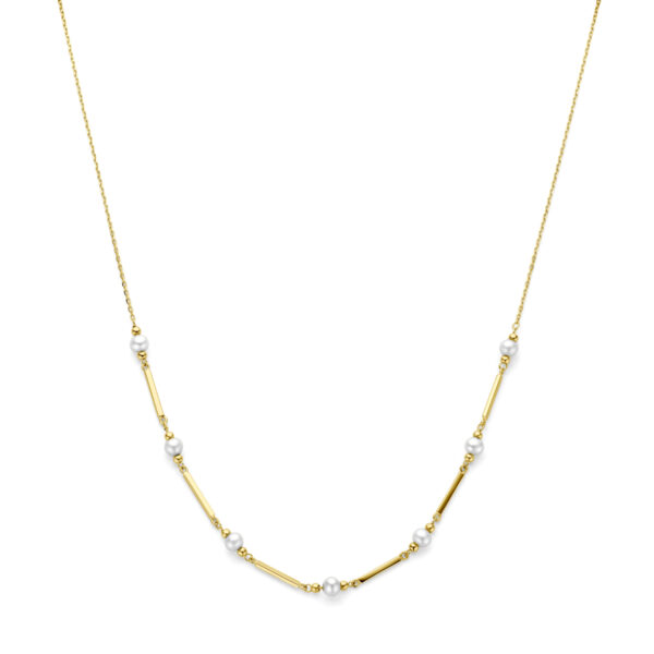 collier parels 42 + 3 cm 14K geelgoud