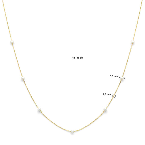 collier parels 42 - 45 cm 14K geelgoud - Afbeelding 4