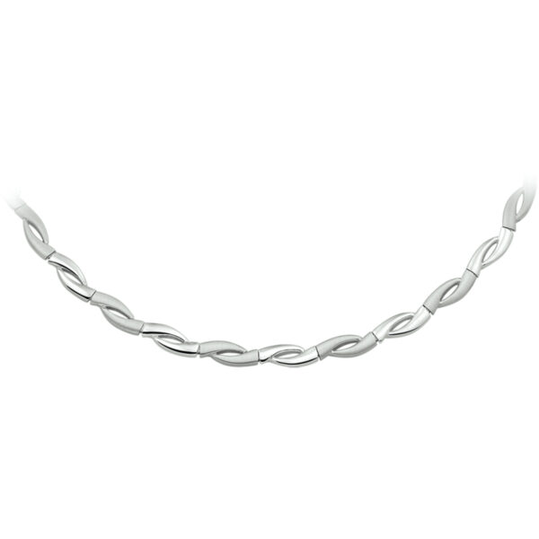 collier poli/mat 6,0 mm 45 cm zilver gerhodineerd - Afbeelding 2
