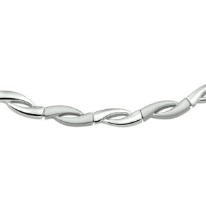 collier poli/mat 6,0 mm 45 cm zilver gerhodineerd