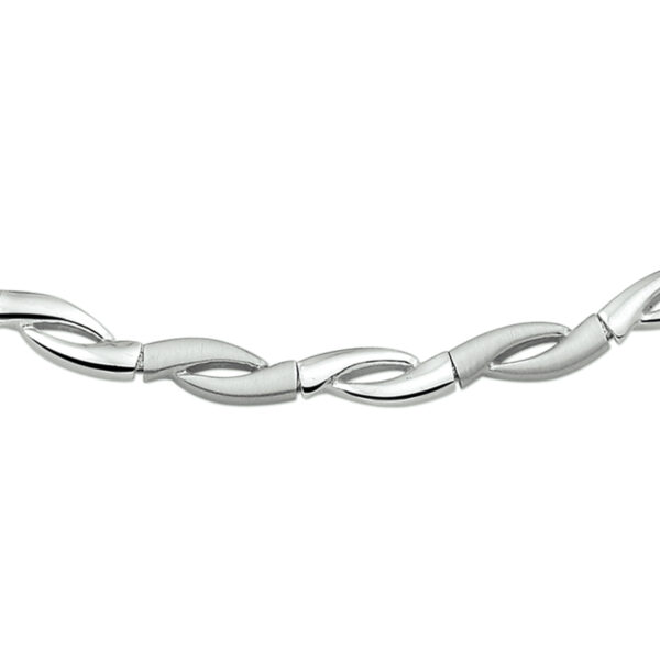 collier poli/mat 6,0 mm 45 cm zilver gerhodineerd