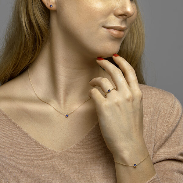 collier saffier 40 - 42 - 44 cm 14K geelgoud - Afbeelding 3