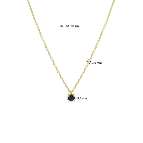 collier saffier 40 - 42 - 44 cm 14K geelgoud - Afbeelding 4