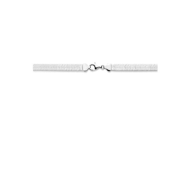 collier slang plat 8,5 mm 43 cm zilver gerhodineerd - Afbeelding 3