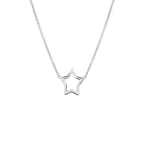 collier ster 1,3 mm 41 + 5 cm zilver gerhodineerd