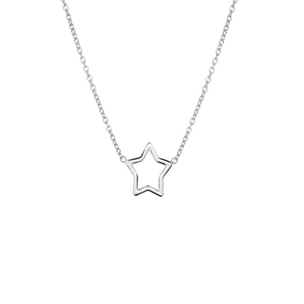 collier ster 1,3 mm 41 + 5 cm zilver gerhodineerd