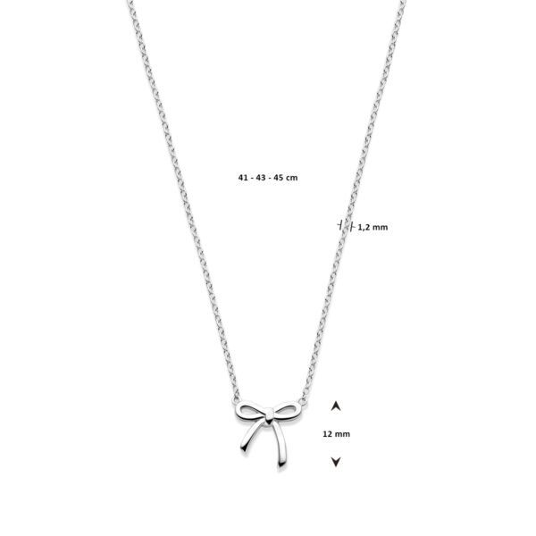 collier strik 41 - 43 - 45 cm zilver gerhodineerd - Afbeelding 4