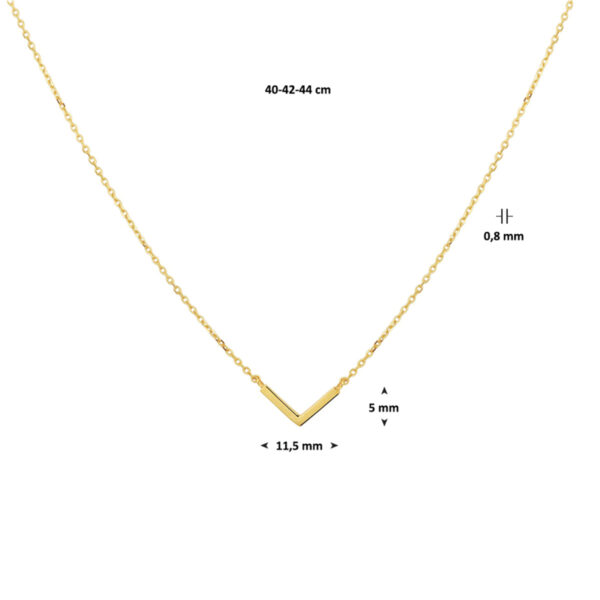 collier v 0,8 mm 40-42-44 cm 14K geelgoud - Afbeelding 3