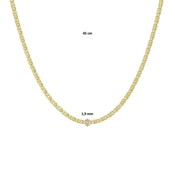 collier valkenoog 1,9 mm 45 cm 14K geelgoud - Afbeelding 4