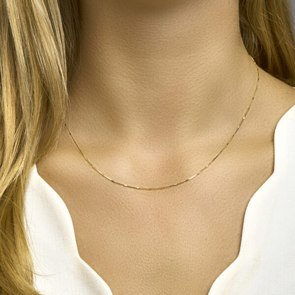collier venetiaans en staafjes 0,9 mm 45 cm 14K geelgoud - Afbeelding 2