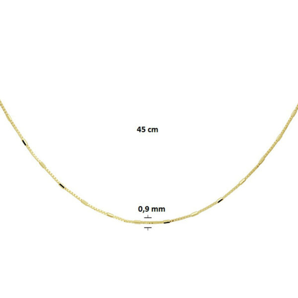 collier venetiaans en staafjes 0,9 mm 45 cm 14K geelgoud - Afbeelding 3