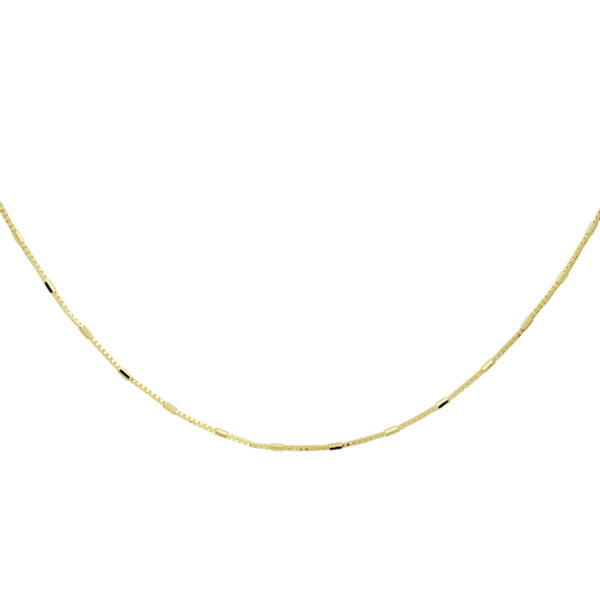 collier venetiaans en staafjes 0,9 mm 45 cm 14K geelgoud