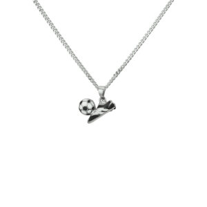 collier voetbalschoen 1,4mm 36 + 4cm zilver gerhodineerd