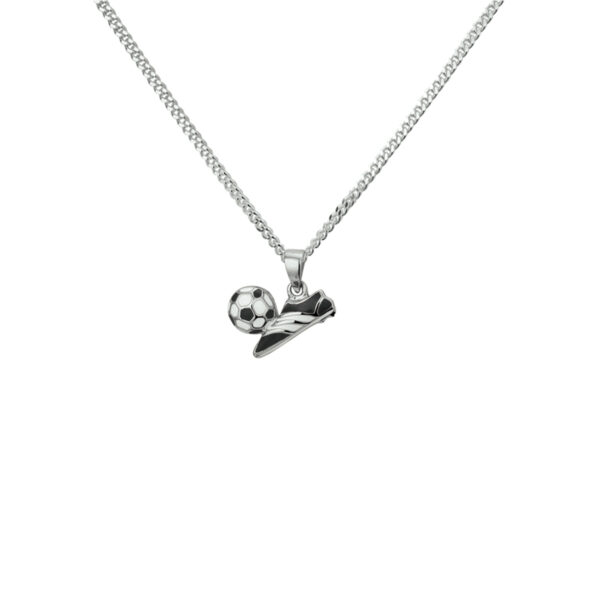 collier voetbalschoen 1,4mm 36 + 4cm zilver gerhodineerd