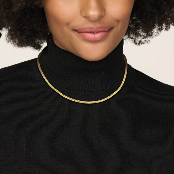 collier vossestaart 3,5 mm 45 cm Silgold (geel met zilverkern) - Afbeelding 2