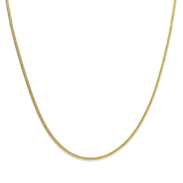 collier vossestaart 3,5 mm 45 cm Silgold (geel met zilverkern)