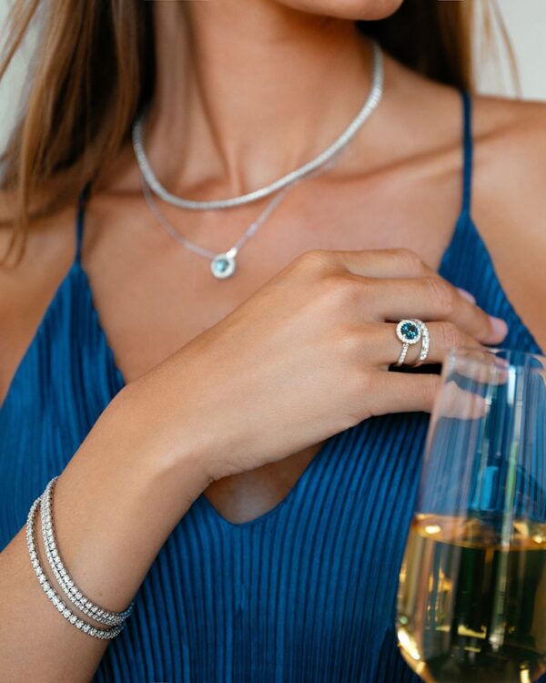 Collier witgoud briljant 3,10 crt. - Afbeelding 3