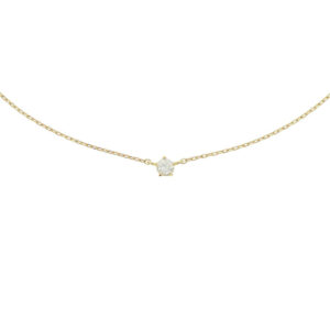 collier zirkonia 40 + 4 cm 14K geelgoud