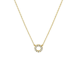 collier zirkonia 40 + 4 cm 14K geelgoud