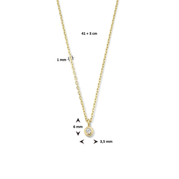 collier zirkonia 41 + 4 cm 14K geelgoud - Afbeelding 4