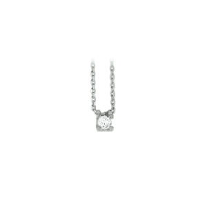 collier zirkonia 41 + 4 cm 4 mm zilver gerhodineerd