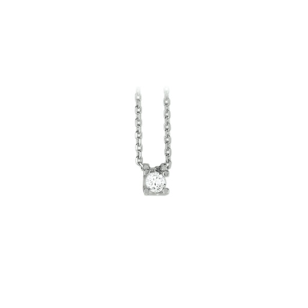 collier zirkonia 41 + 4 cm 4 mm zilver gerhodineerd
