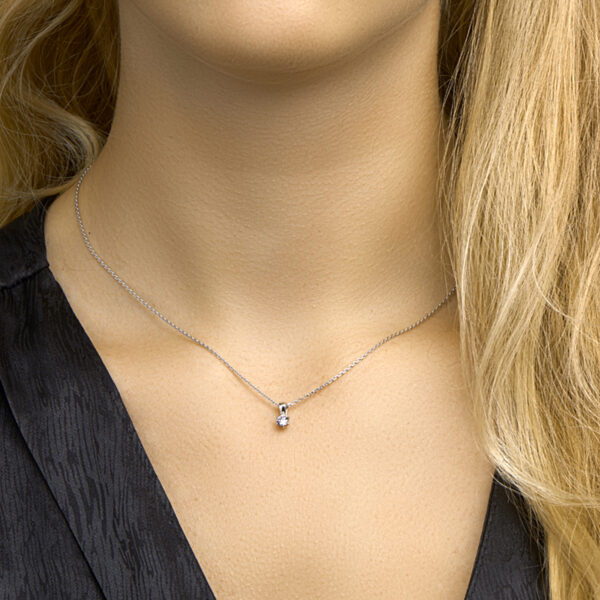 collier zirkonia 41 + 4 cm zilver gerhodineerd - Afbeelding 2