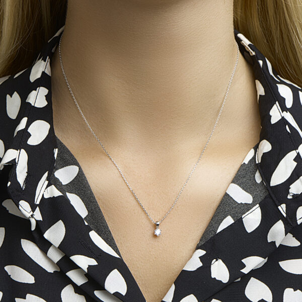 collier zirkonia 41 + 4 cm zilver gerhodineerd - Afbeelding 3
