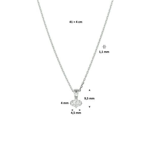 collier zirkonia 41 + 4 cm zilver gerhodineerd - Afbeelding 4