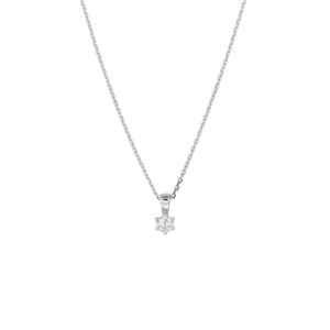 collier zirkonia 41 + 4 cm zilver gerhodineerd