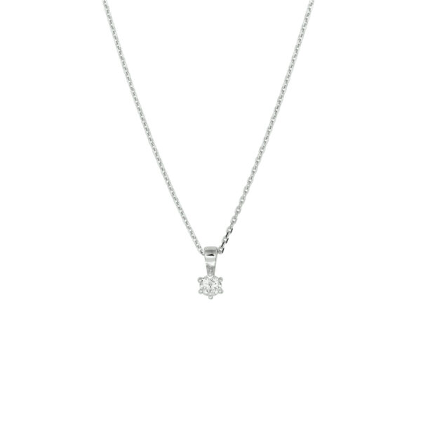 collier zirkonia 41 + 4 cm zilver gerhodineerd