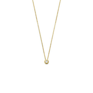 collier zirkonia 41 - 43 - 45 cm 14K geelgoud