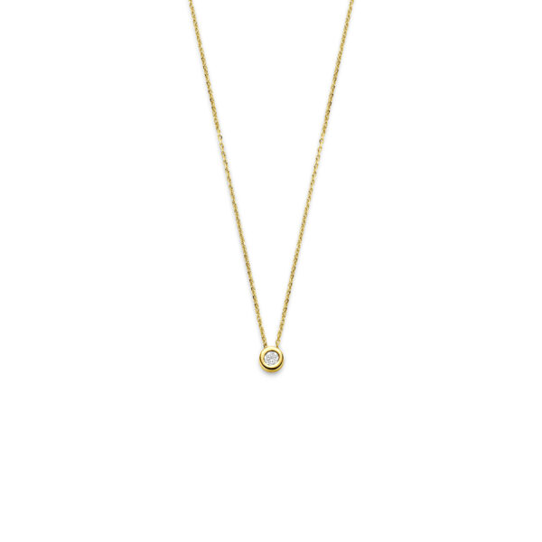 collier zirkonia 41 - 43 - 45 cm 14K geelgoud